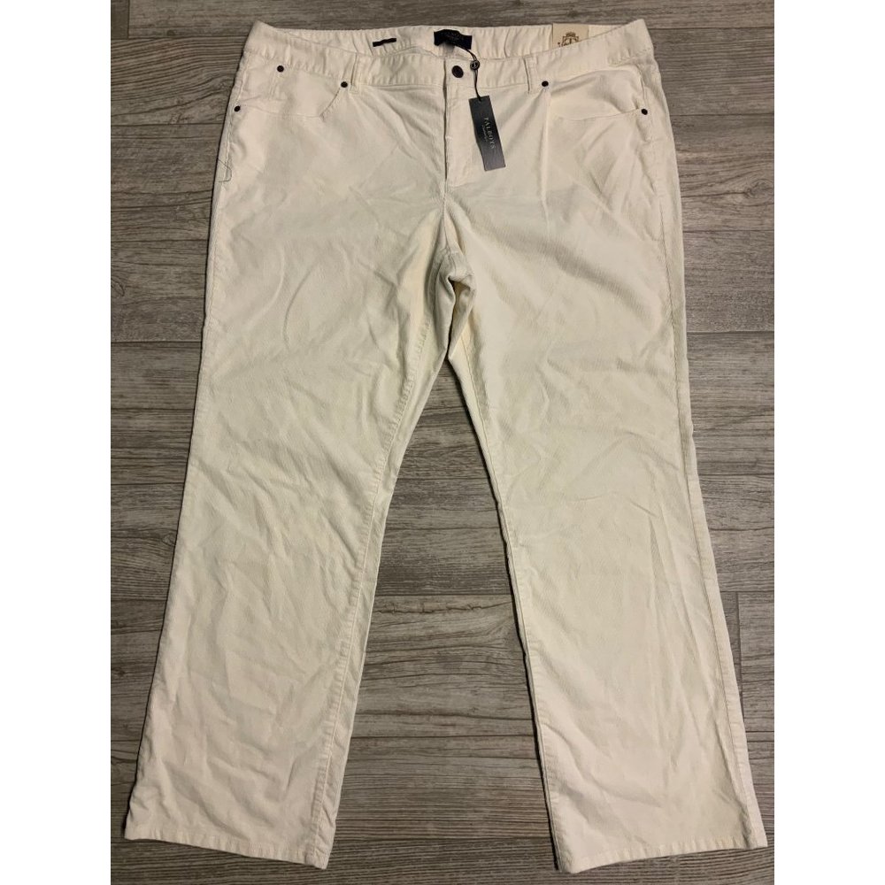 NWT TALBOTS Corduroy Signature Boot Ivory Pants SZ 22W